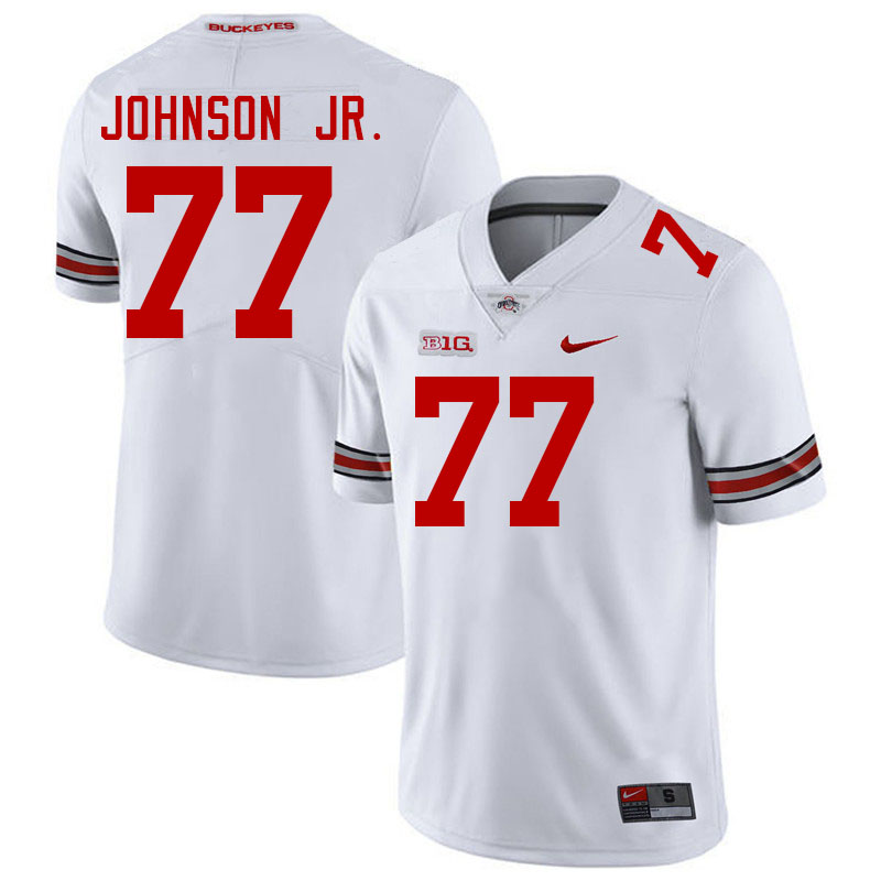 #77 Paris Johnson Jr. Ohio State Buckeyes Jerseys Football Stitched-White